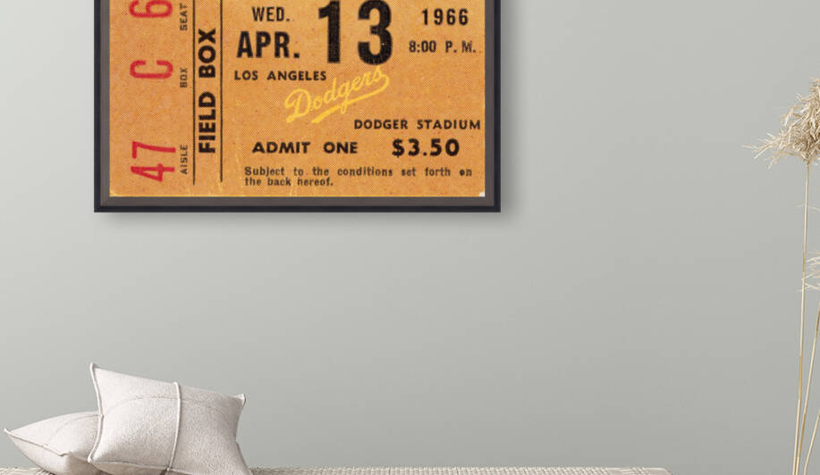 1966 Phillies vs. Dodgers Ticket Stub Art by Row One Brand