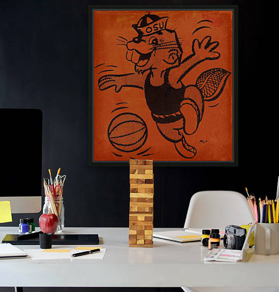 1973 Oregon State OSU Basketball Canvas Art by Row One Brand