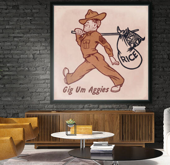 Vintage Texas AM Gig Um Aggies Art by Row One Brand