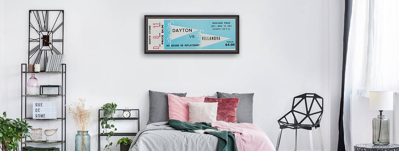 1971 Dayton vs. Villanova Football Ticket Canvas by Row One Brand