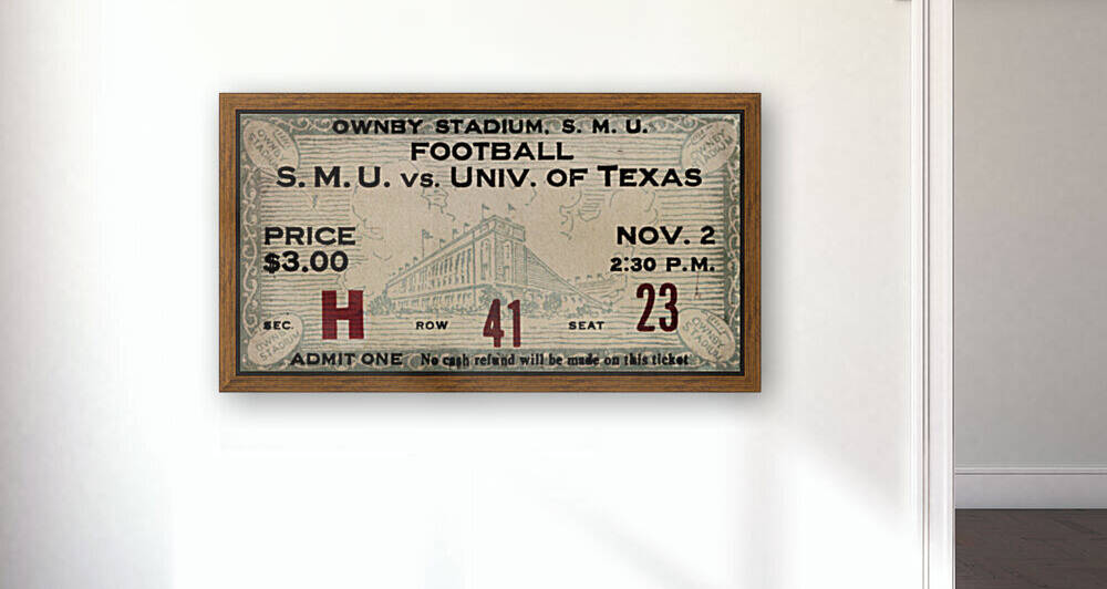 1935 SMU Mustangs vs. Texas Longhorns by Row One Brand