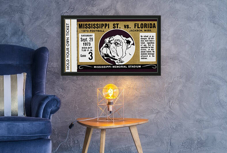 1973 Mississippi State Bulldogs vs. Florida Gators by Row One Brand