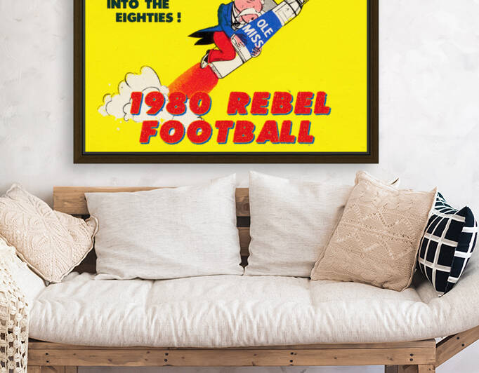 1980 Ole Miss Rebels Retro Football Rocket Art by Row One Brand