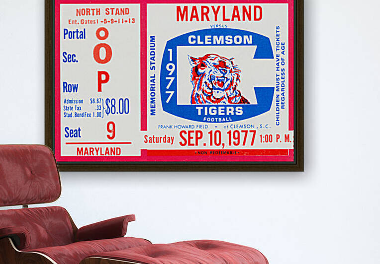 1977 Maryland Terps vs. Clemson Tigers by Row One Brand