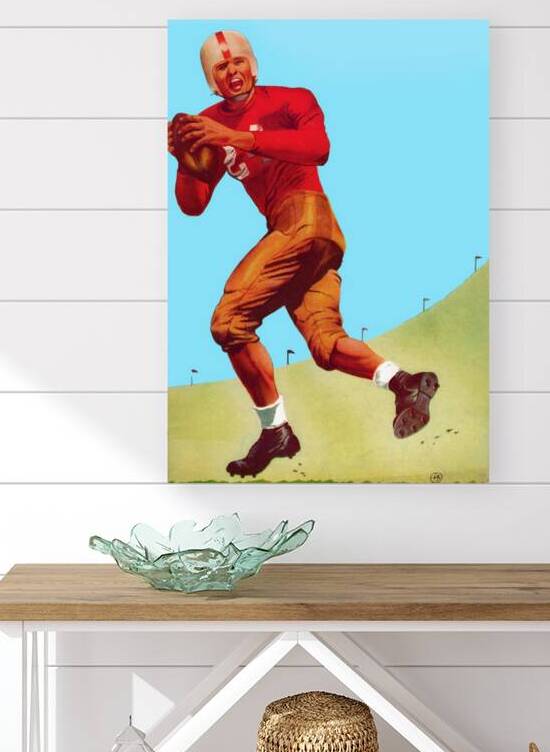 1951 Football QB Blue Sky Art  by Row One Brand