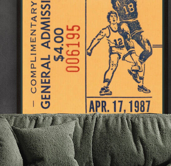 1987 Basketball Ticket Stub Remix Art by Row One Brand