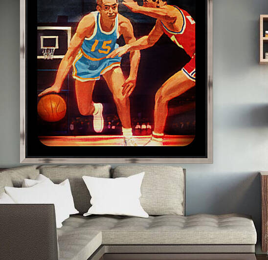 1959 Vintage Basketball Art  by Row One Brand