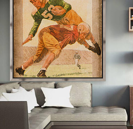 1952 Vintage Football Touchdown Art by Row One Brand
