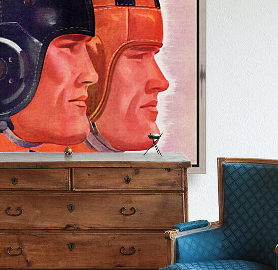 1938 Football Players Vintage Art  by Row One Brand