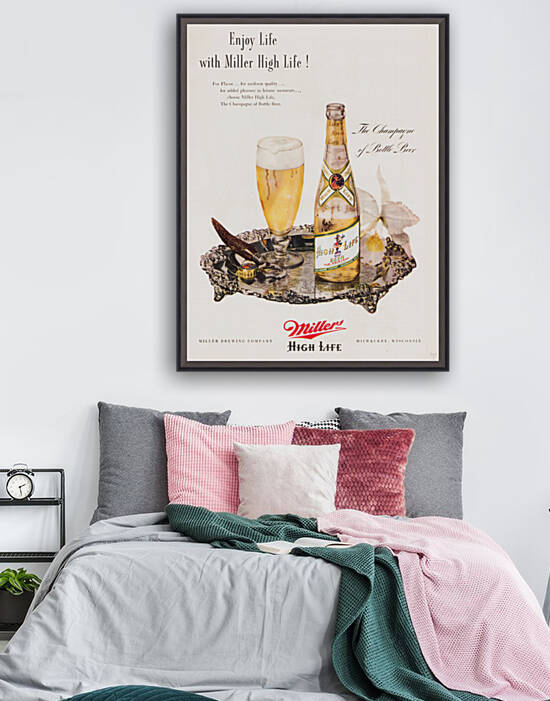 1947 Miller Beer Ad Metal Sign by Row One Brand