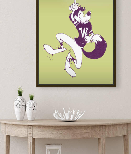 Retro Washington Husky Art by Row One Brand