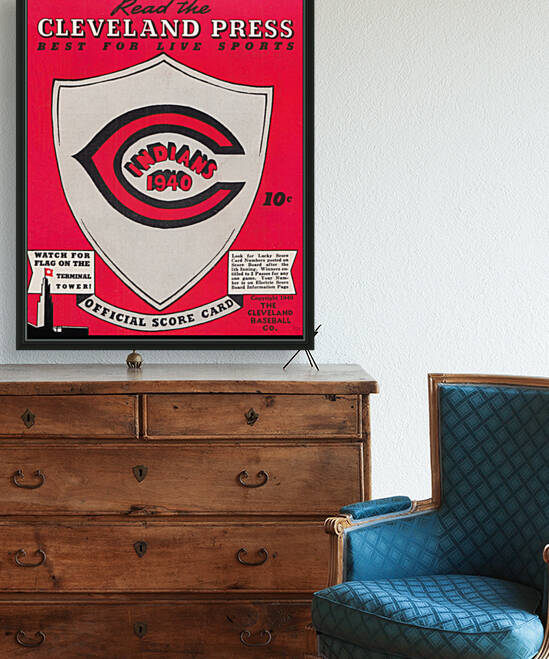 1940 Cleveland Indians Scorecard Art by Row One Brand