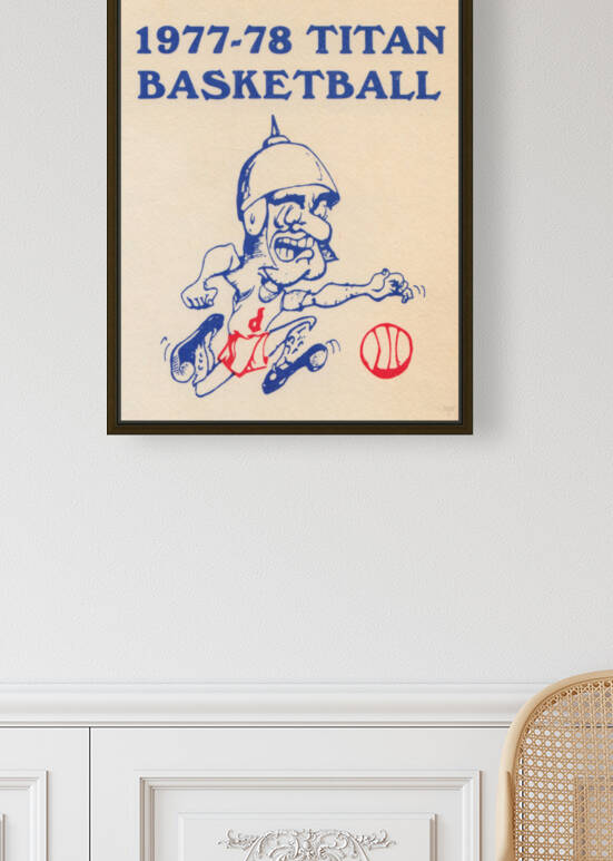 1977 Retro Detroit Titans Basketball Print by Row One Brand