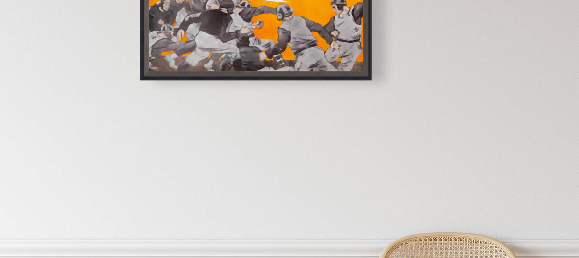 1921 Vintage Football Art with Orange Sky by Row One Brand