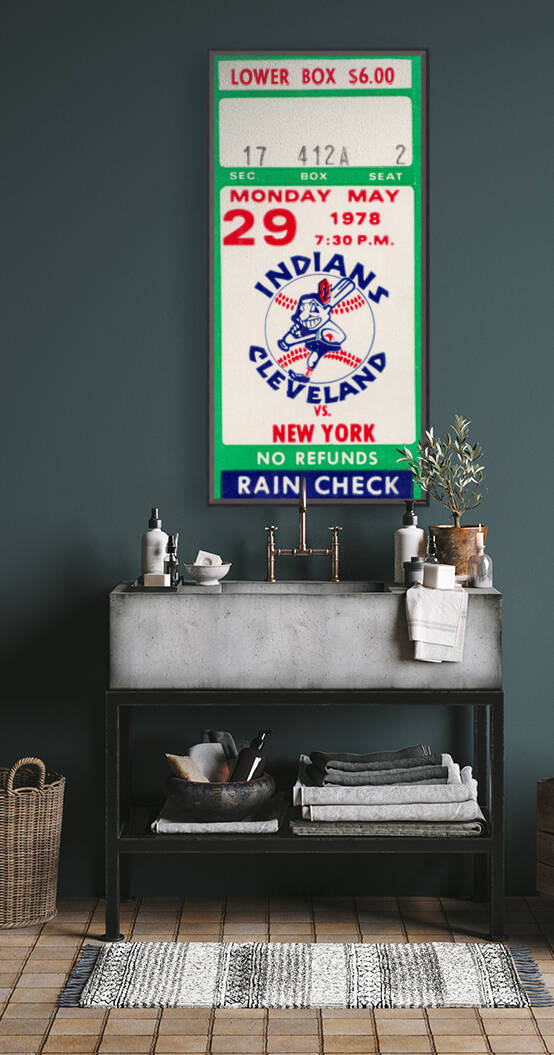 1978 Cleveland Indians Ticket Stub Print by Row One Brand