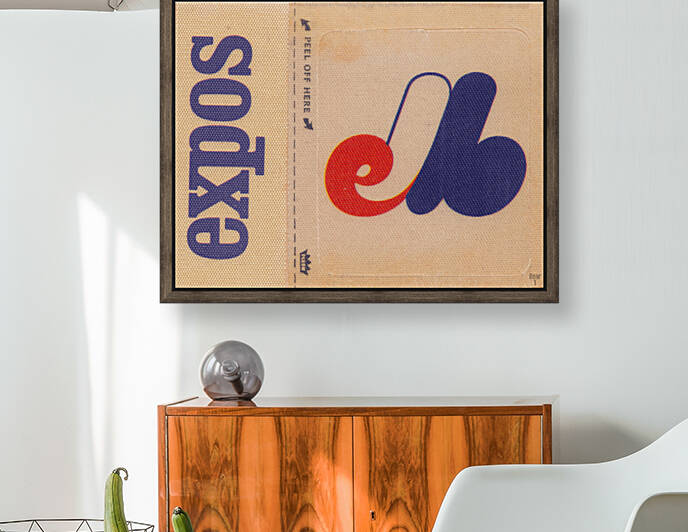 1969 Montreal Expos Fleer Decal Wood Print by Row One Brand