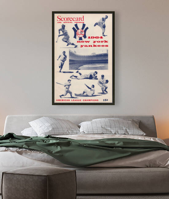 1964 New York Yankees Scorecard Art by Row One Brand