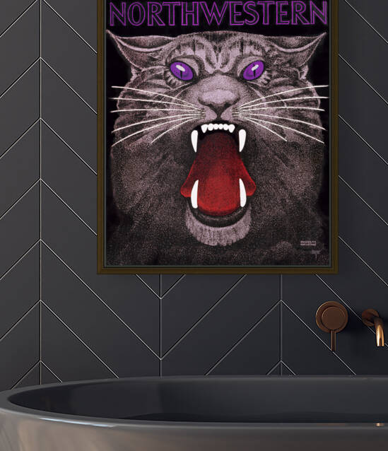 1935 Northwestern Wildcat Art by Row One Brand