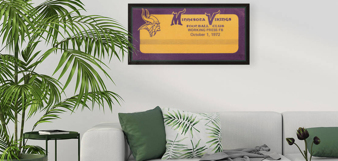 1972 Minnesota Vikings Football Press Pass Art by Row One Brand