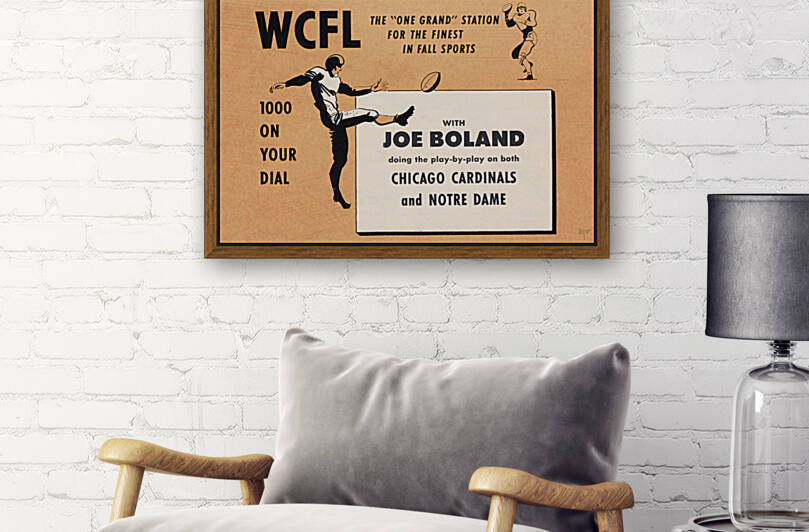 1950 Notre Dame and Chicago Cardinals Radio Ad by Row One Brand