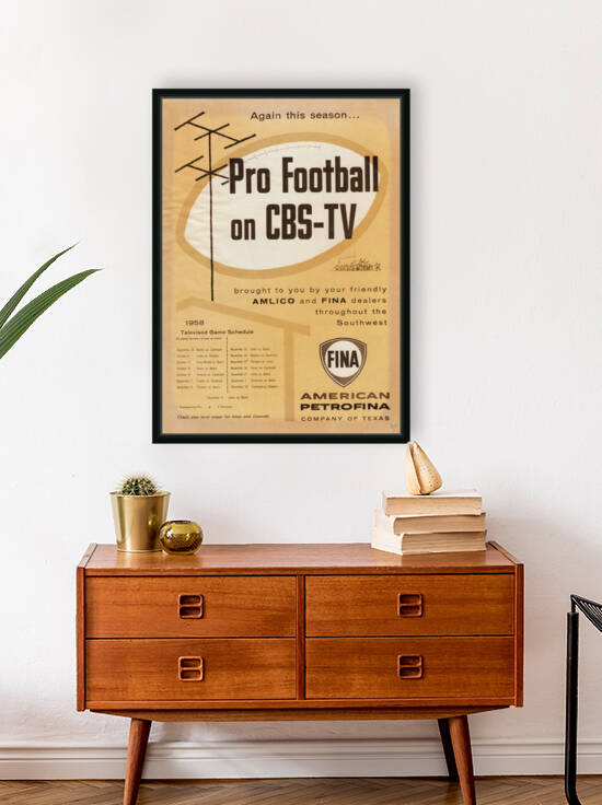 1958 CBS Television Pro Football Advertisement by Row One Brand