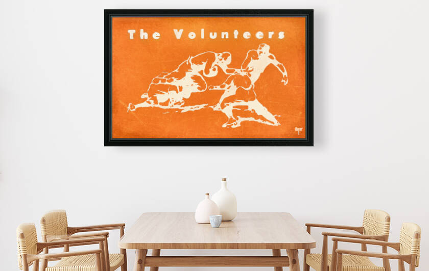 Vintage Fifties Tennessee Vols Football Art  by Row One Brand