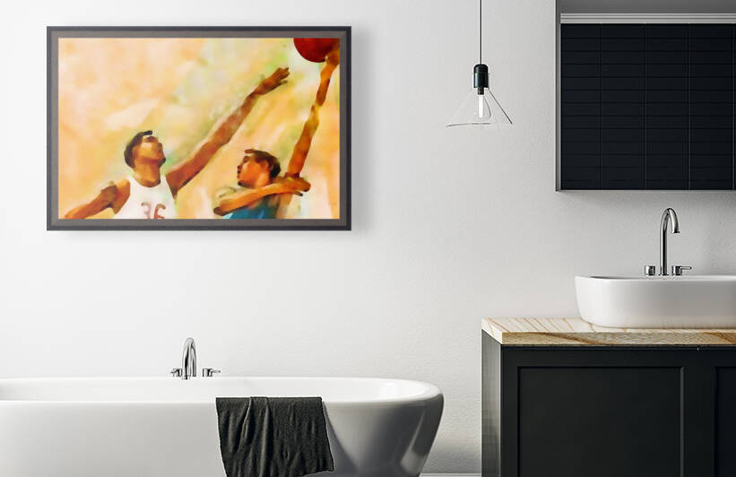1970 Basketball Watercolor by Row One Brand