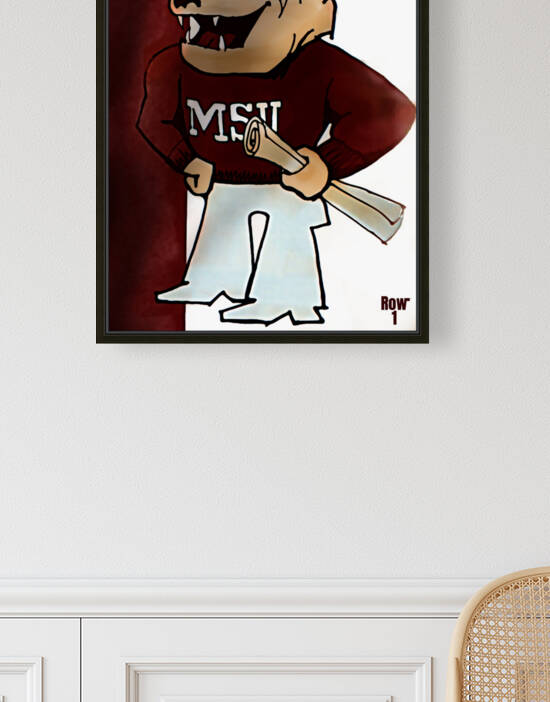 Retro Mississippi State Bulldog Art by Row One Brand