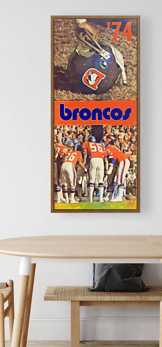 1974 Denver Broncos Football Art Remix by Row One Brand