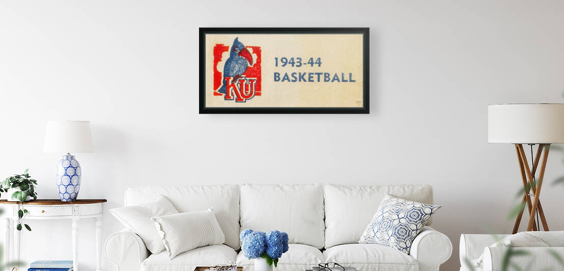 1943 Throwback KU Logo Kansas Basketball Art by Row One Brand