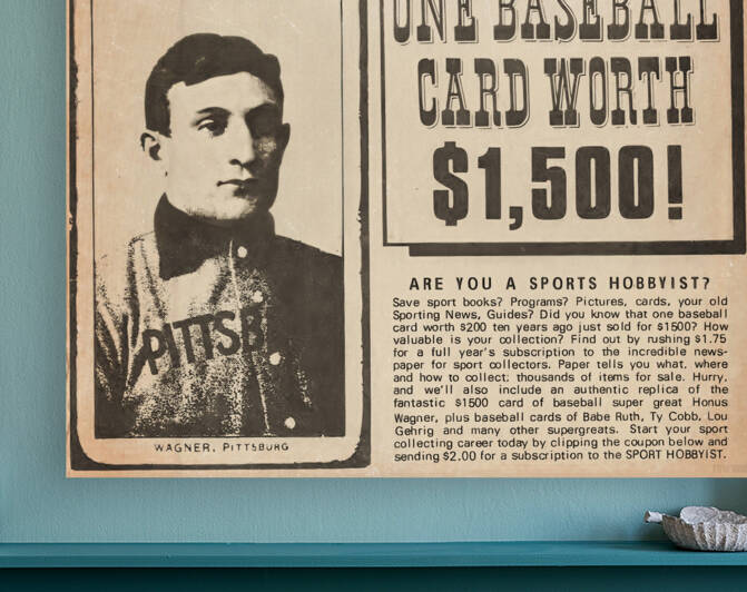Honus Wagner T206 Baseball Card Ad by Row One Brand