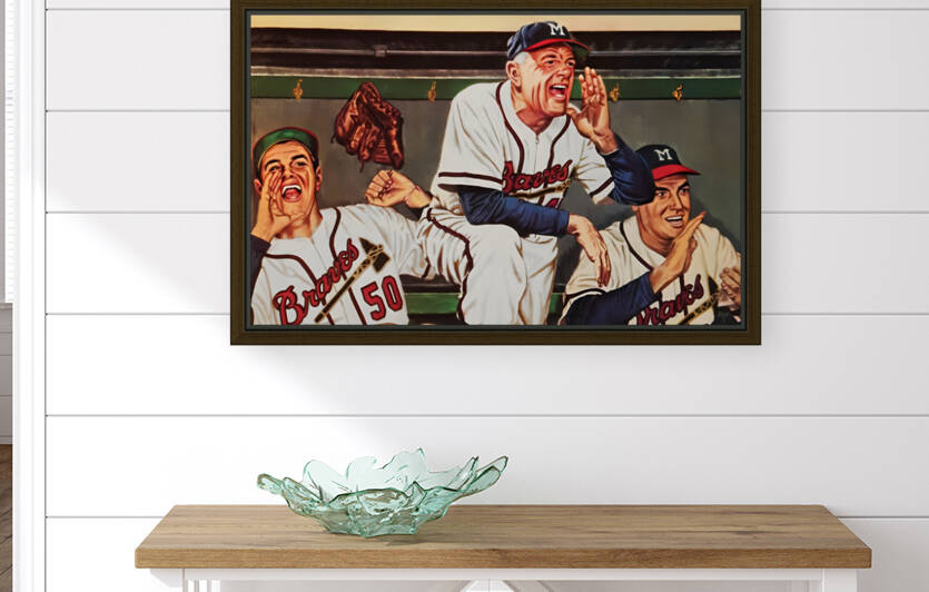 Vintage Fifties Milwaukee Braves Art by Row One Brand