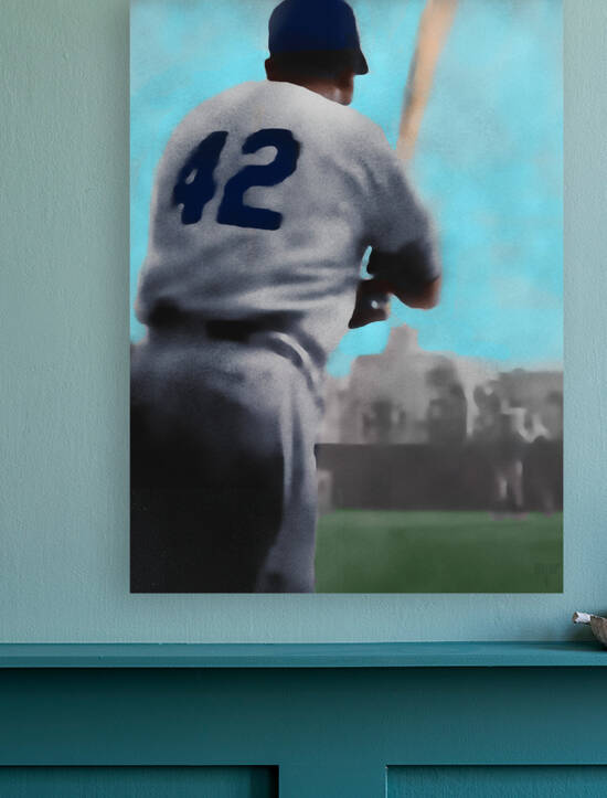 Jackie Robinson At Bat by Row One Brand