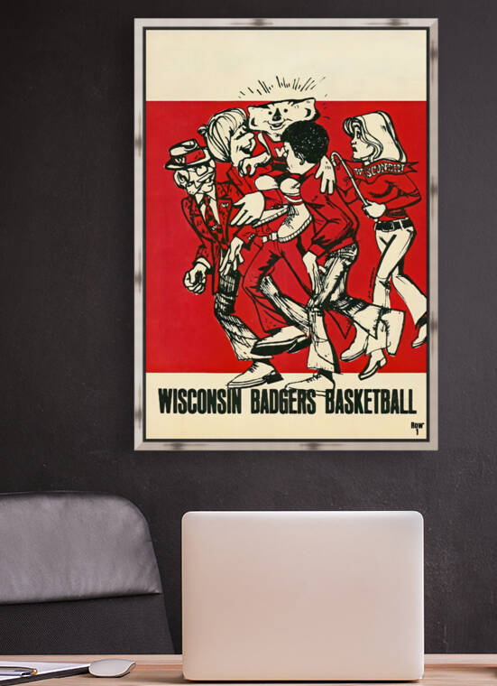 1976 Wisconsin Badgers Basketball Art by Row One Brand
