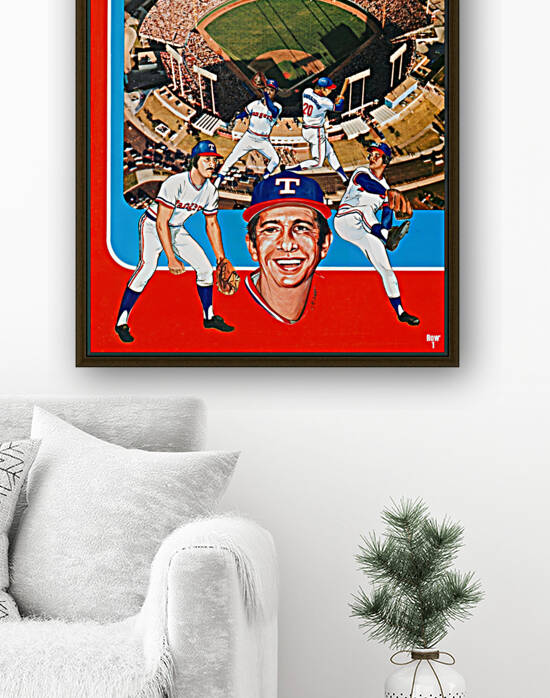 1974 Texas Rangers Baseball Art Scorecard Remix by Row One Brand