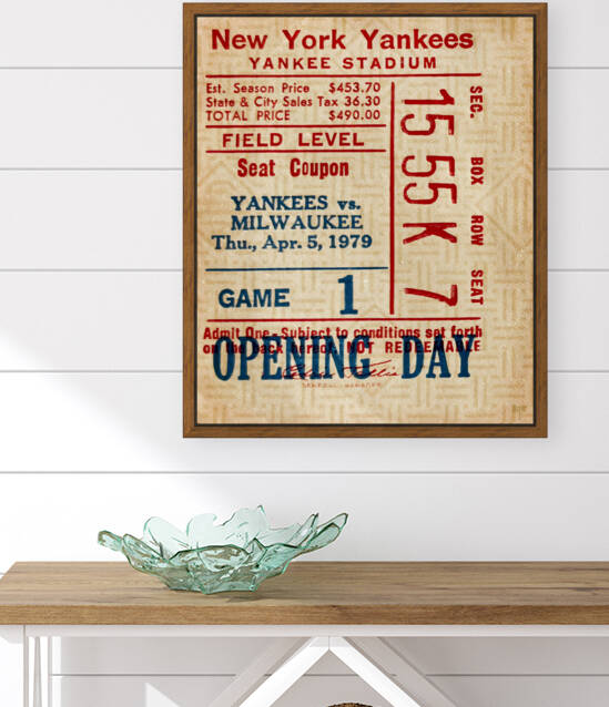 1979 New York Yankees Opening Day Ticket Stub Art by Row One Brand
