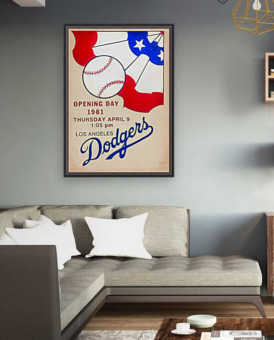 1981 LA Dodgers Opening Day Ticket Remix Art by Row One Brand