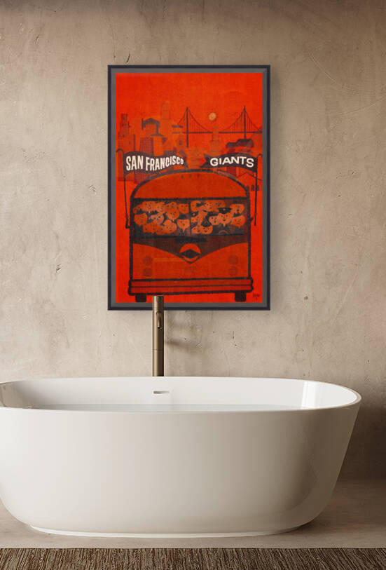 1961 San Francisco Giants Golden Gate Bridge Art by Row One Brand