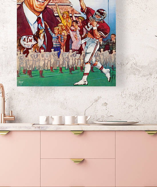 1982 Jackie Sherrill Texas AM Football Art by Row One Brand