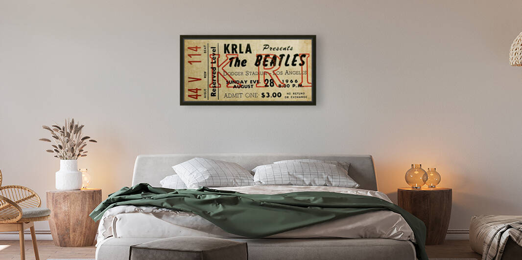 1966 Beatles Concert Ticket Stub Art by Row One Brand