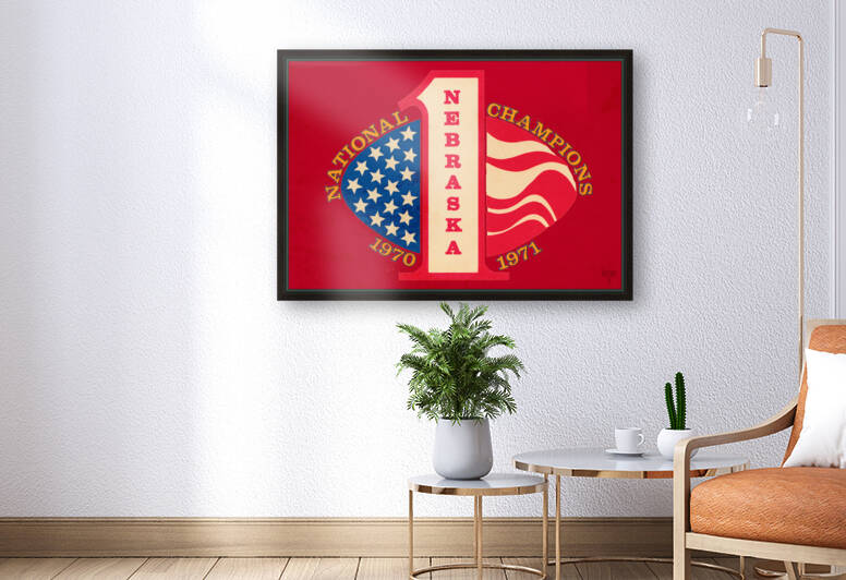 1971 Nebraska Football National Champions Art  by Row One Brand