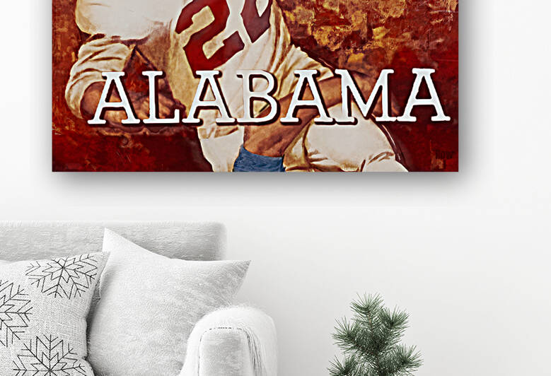 Vintage Alabama Football Art by Row One Brand