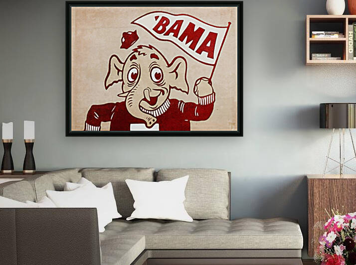 Vintage Alabama Bama Pennant Cartoon Art by Row One Brand