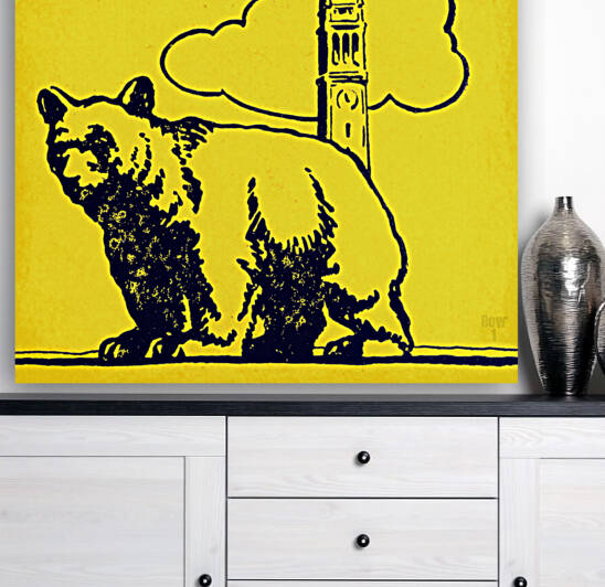 Vintage Cal Bear Campanile Tower Art by Row One Brand