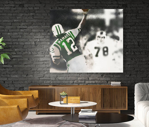 Joe Namath Pass Watercolor by Row One Brand