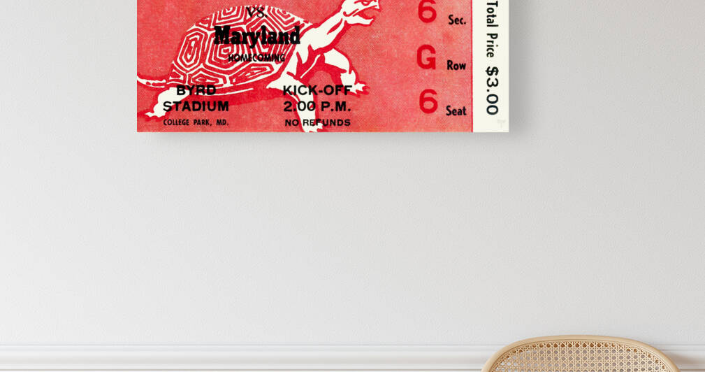 1950 North Carolina State vs. Maryland Ticket Art by Row One Brand