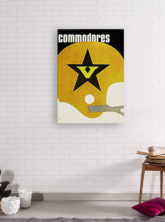 Vanderbilt Throwback Football Helmet Art by Row One Brand