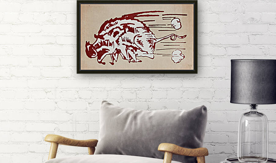 Vintage Sixties Arkansas Razorback Art by Row One Brand