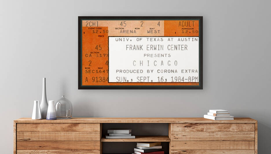 1984 Chicago Concert Ticket Wall Art by Row One Brand