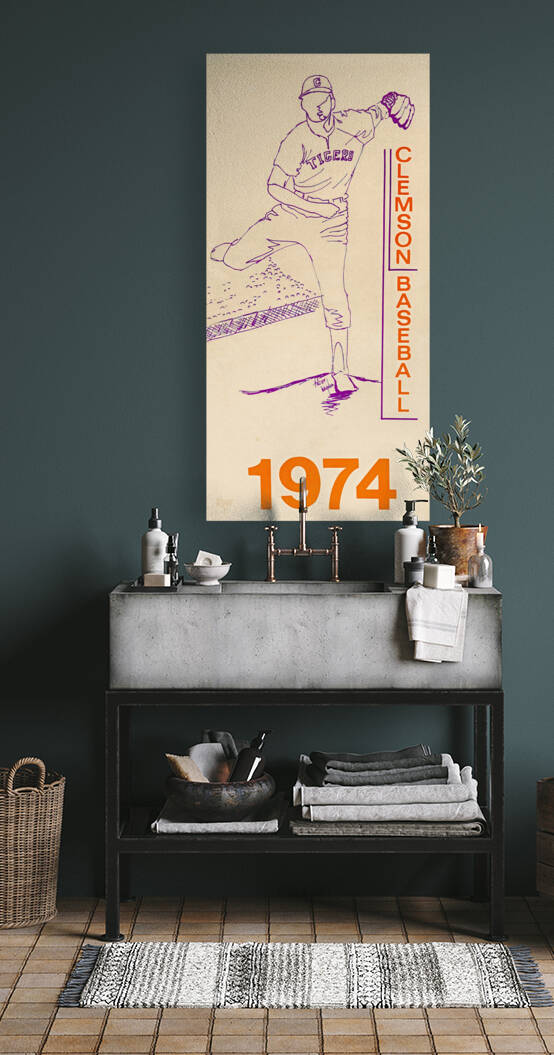1974 Clemson Baseball Art by Row One Brand